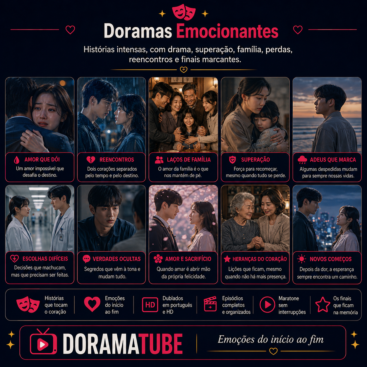 Mosaico de doramas emocionantes